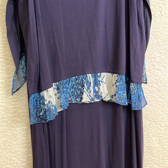 Diane von Furstenberg Women Silk Jersey Ruffle Asymmetric Hem Shift Dress Size P - Picture 6 of 9